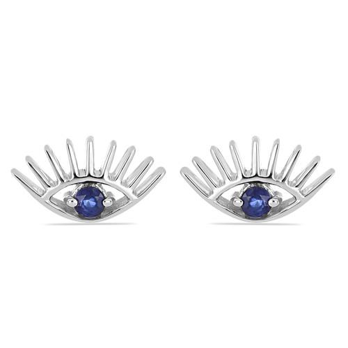 BUY NATURAL BLUE SAPPHIRE GEMSTONE EARRINGS IN STERLING SILVER